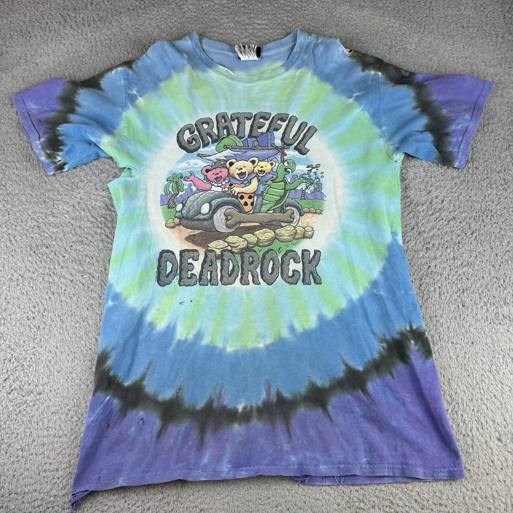Vintage 2009 Liquid Blue Grateful DeadRock Tie Dye tshirt‎ Men sz L Distressed
